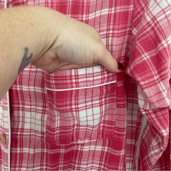 Ugg Button Down Pajama Top Pink Plaid Size S - Picture 3 of 11